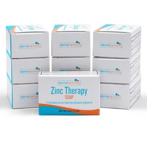 1% Pyrithione Zinc (ZNP) Bar Soap - DermaHarmony 4 oz (10 Bars) - Picture 1 of 4