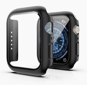 For Apple Watch 38 40 41 42 44 45mm Case with Tempered Glass Screen Protector
