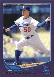 2013 Topps Toys R Us Purple Border Dodgers Baseball Card #182 Randy Choate