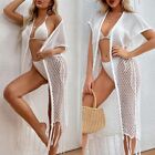 Womens Open Front Cardigan White Bikinis Cover Up Tassels Bathing Suit Cover Up