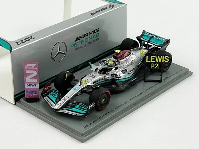 Mercedes F1 W13 #44 Lewis Hamilton GP de Brasil 2º 2022 1:43 Spark S8556 Pit Board Foto 1 de 4