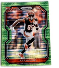 2020 Panini Prizm Prizms Neon Green Pulsar #308 TEE HIGGINS RC  Bengals