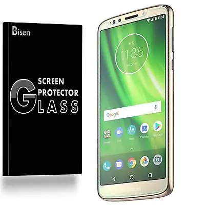 3-PACK [BISEN] Motorola Moto G6 Play Screen Protector Tempered Glass Cover Saver - Image 1 of 4