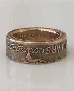 Neuseeland Ring | Zwei Dollar Münzring | Handarbeit Ring | Unikat Geschenk | Reise g - Bild 1 von 8