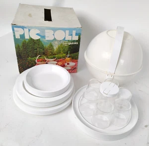 Set Pic-Nic Pic Boll GUZZINI vintage bianco icona design scatola originale-XXX - Foto 1 di 12