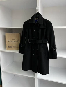 Cappotto donna vintage Burberry lana con cintura - Foto 1 di 14