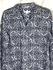 Chicos women's blouse size Large black and white top button front no iron nice