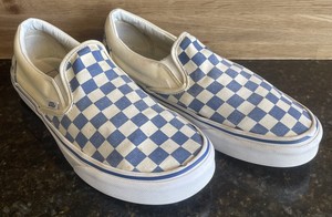 blue and white checkered vans