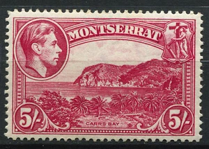 Montserrat 1938 KGVI 5s rosa-carmín Perf 14 SG# 110a como nuevo con bisagras * Lote 2 - Imagen 1 de 2