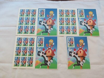 3 Looney Tunes Sylvester & Tweetie Bird sheet + postcard and 1 postcard #5713 - Image 1 of 3