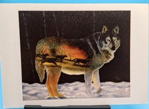 Leanin Tree Vtg (Mother Wolf ) Eagle Feather Gallery Blank Card - Picture 1 of 4