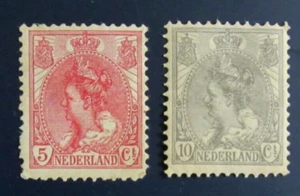 Briefmarken Frankreich 1921 Wilhelmina 5 und 10 C. postfrisch - Bild 1 von 2