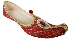 Aura Mens flat jutti Indian Khussa mojari wedding ethnic shoes US size 8-12 - Picture 1 of 7