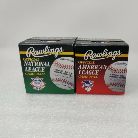 2-Official MLB Baseball American & National League Rawlings Budig/Coleman  AL NL Cover