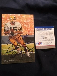 Bart Starr Signed Goal Line Art Post Card PSA/DNA GLAC HOF Green Bay Packers - Picture 1 of 3