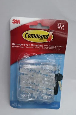 (12-Pk) 3M команды мини крюк прозрачный 17006CLR-12ES - Изображение 1 из 3