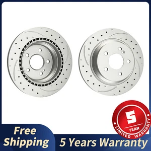 Rear Drilled Brake Rotors for MERCEDES-BENZ C250 CLS400 E300 E55 AMG GLK250 E500 - Picture 1 of 15