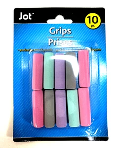 NEW Jot PEN & PENCIL GRIPS 10-Piece Back to School SOFT FOAM Pastel Colors - Picture 1 of 4