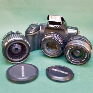 PENTAX Z-70 35mm SLR Film Camera Kit X3 Lens 50mm 1.7 35-70 F4 28mm 2.8 Working - Picture 1 of 18