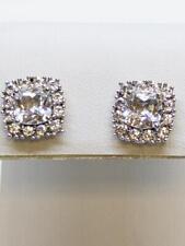 Cubic Zirconia Silver-Stone Earrings 925 Silver 3.3g