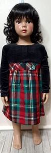 Healthtex Mädchen Samt Karo Kleid Langarm 3T  - Bild 1 von 3