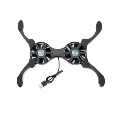 Dual USB Fan Laptop Cooling Pad Stand Foldable für 7-15 Inch Notebook Schwarz - Bild 1 von 4