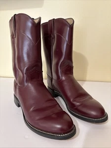 Justin DIAMOND J Roper Vaquero 3037 BOTAS OCCIDENTALES EE. UU. Borgoña PARA HOMBRES 7 D - Imagen 1 de 5