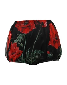 Dolce & Gabbana Black Floral High Waist Women Hot Pants Women's Shorts Authentic - Picture 1 of 4