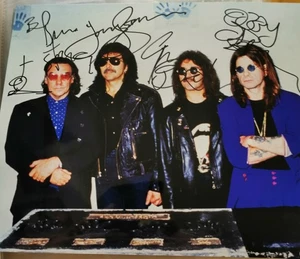 Signed 10x8 Black Sabbath Photo By Ozzy Osbourne Geezer Butler Tony Iommi Ward - Photo 1/1