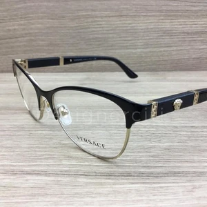 Versace 1233-Q 1233 Q Brille Schwarz mit Schwarzem Leder 1366 Original 53mm - Bild 1 von 4