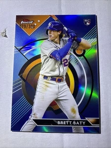 2023 Topps Finest Brett Baty #40 Sky Blue /300 Mint RC - Mets - Imagen 1 de 2