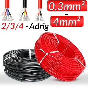 2/3/4 Kerne Silikonkabel Flexibler Stromkabel 0,3mm²-4mm² Verzinnter Kupferdraht - Picture 1 of 9