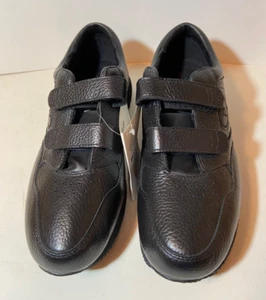 Propet "Leisure Walker Strap" Walking Comfort Shoes Mens Black Leather #M3715 - Picture 1 of 9