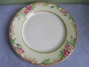 WEDGWOOD PLATE SALAD DESSERT VINTAGE FLORAL BOARDER MULTICOLOURED DIAMTR 20CM - Picture 1 of 5