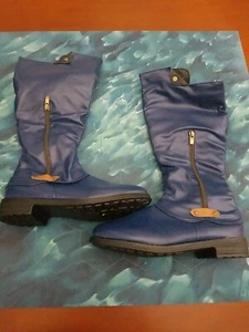 Women's Cosplay Mid Calf Zip Up Boots Flat w/ wallet zipper compartment Size 7 - Picture 1 of 5