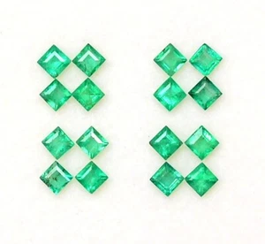 2.75 mm Natural Emerald Square Cut Lot 09 Piece 0.92 CTS Faceted Loose Gemstones - Picture 1 of 8