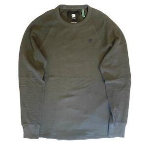 G STAR RAW Mens Jirgi Ribbed Organic Cotton Sweatshirt Sweater Gray (MSRP $95)