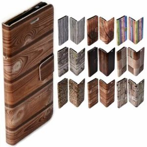 For Nokia Series - Wood Timber Print Pattern Wallet Mobile Phone Case Cover #2 - Picture 1 of 10