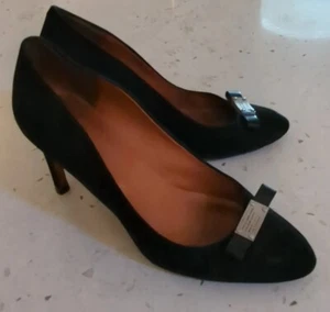 Ladies Marc by Marc Jacobs Almond Toe Pumps 39.5 Black Suede Heel Shoes Italy - Picture 1 of 9