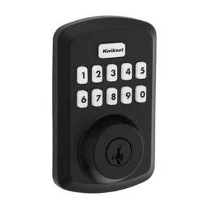 Kwikset Powerbolt 250 Matte Black Electronic Deadbolt with 10-Button Keypad - Picture 1 of 6
