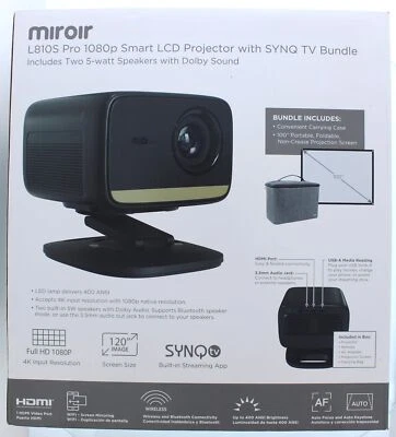 Miroir L810S Pro 1080p Smart LCD Projector With SYNQ TV Bundle - Image 1 of 2