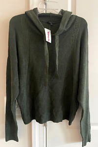 Cyrus Women’s Dark Green Knit Hooded Pullover Sweater - SZ Large New w Tag