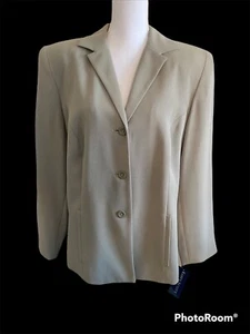 Blazer Karen Scott Caqui Beige Forrado Talla 16W NUEVO CON ETIQUETAS - Imagen 1 de 12