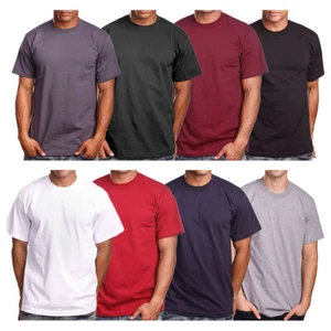 PRO 5 Super Heavy Men's Short Sleeve Crew Neck T-Shirt - Picture 1 of 10