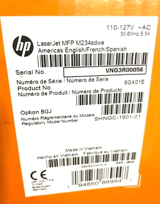 HP LaserJet MFP M234sdwe Wireless Monochrome All-in-One Printer 6GX01E#BGJ✅❤️️✅ - Image 1 of 3