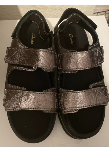 Sandali Clarks donna ORIANNA SEA in pelle metallizzata nuovi con scatola 4 5 D 37 5