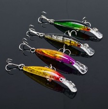 4pcs Lot Minnow Fishing Lures Crank Bait Hooks Bass Crankbaits Tackle 7cm 3.8g