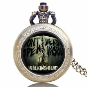 The Walking Dead TV Series Bronze Finish Pendant Pocket Watch with Gift bag