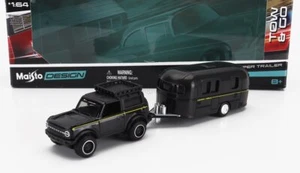 MODELLINO AUTO STATICO MAISTO FORD BRONCO ROULOTTE 2021 NERO SCALA 1/64 - Foto 1 di 7