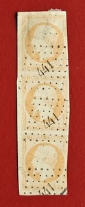 FRANCE 1870 3X NAPOLEON 16 SE TENANT OBLIT. 441 STRIPE OF THREE USED B61 - Bild 1 von 2